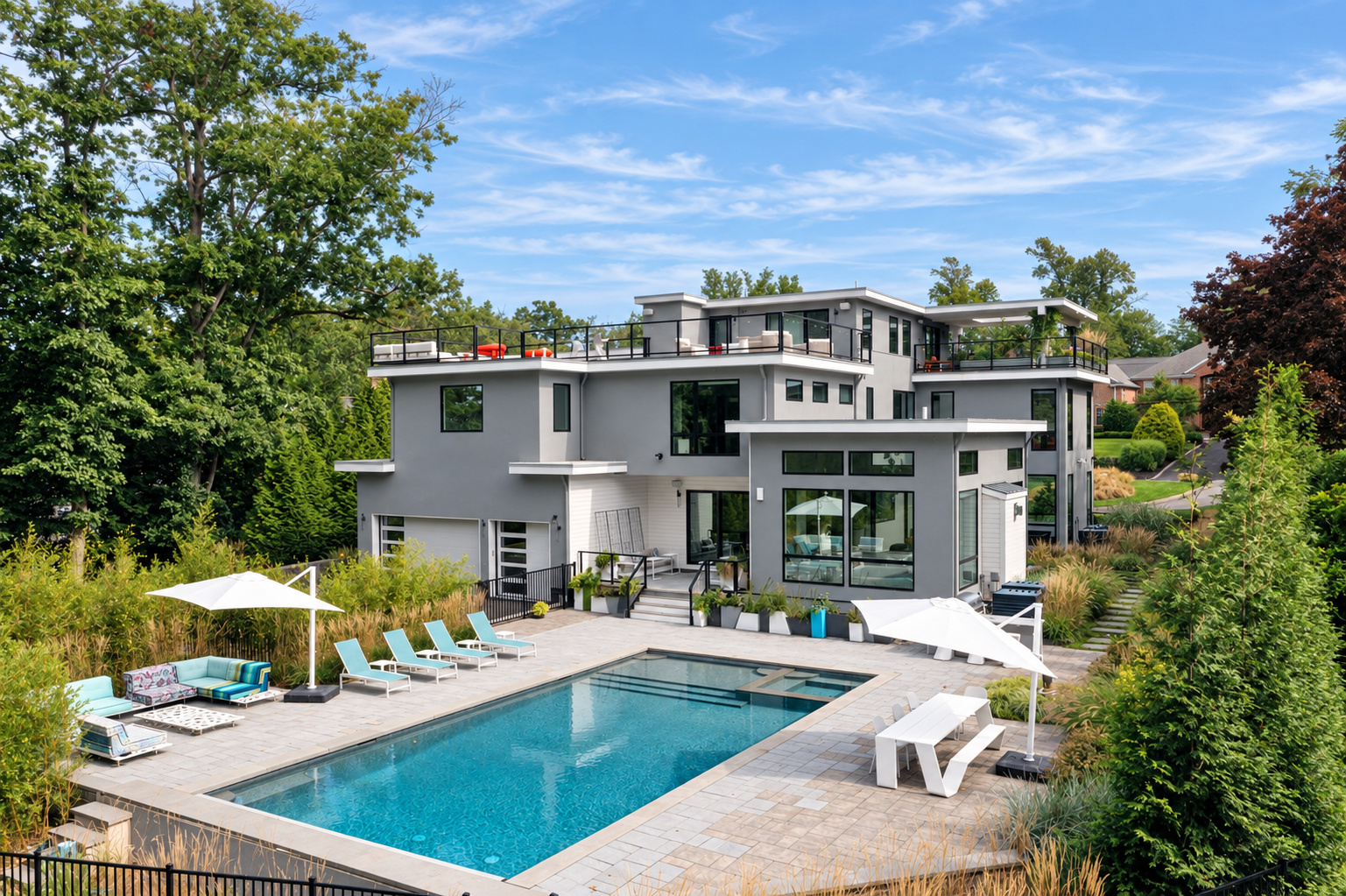 Aerial grounds at 286 Hartshorn Drive, Short Hills