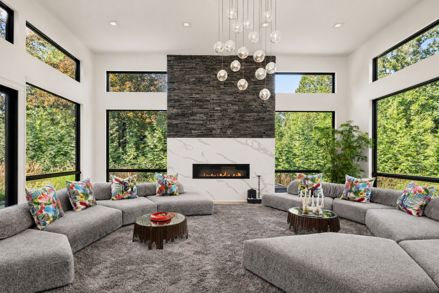 Living room view at 286 Hartshorn Drive, Short Hills