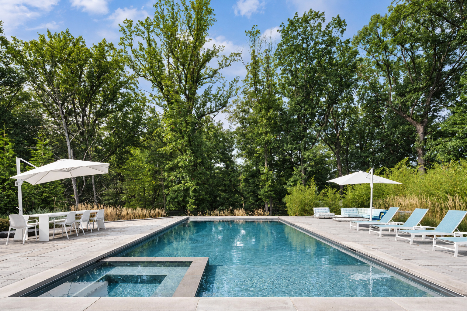 Pool and grounds at 286 Hartshorn Drive, Short Hills