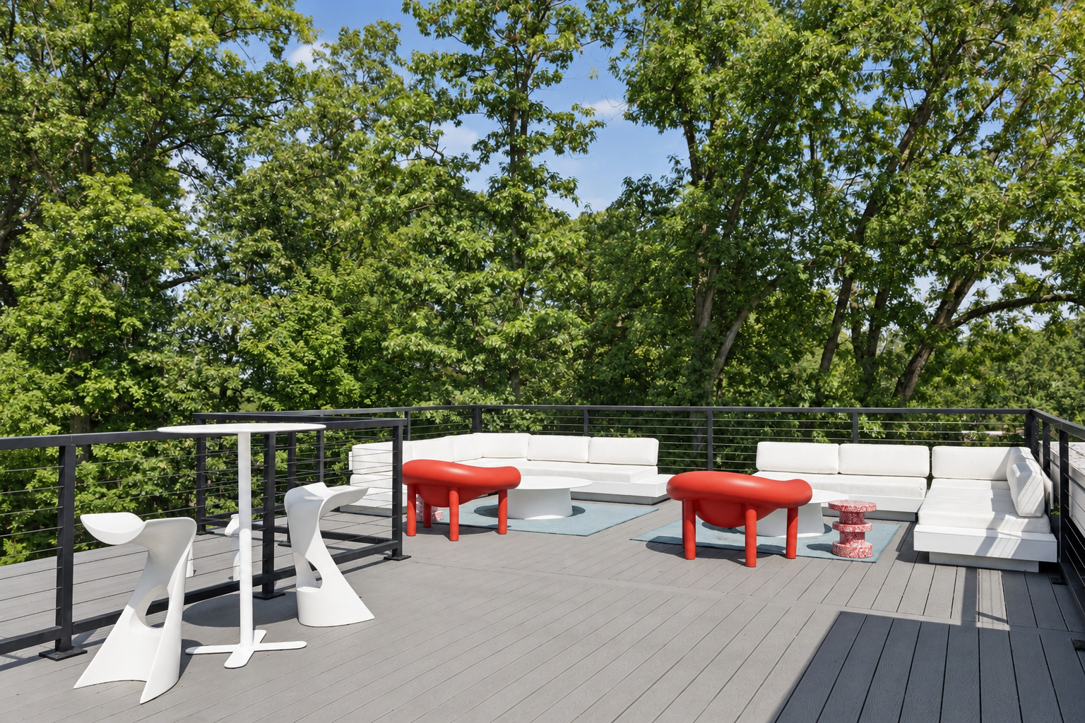 Rooftop terrace off the third floor at 286 Hartshorn Drive, Short Hills